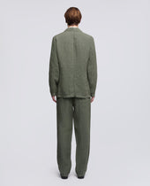 Blazer Sfoderato In Lino Verde