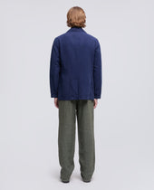 Blazer Samuraki In Spina Pesce Di Lyocell Lino E Cotone Tinto Capo Bluette