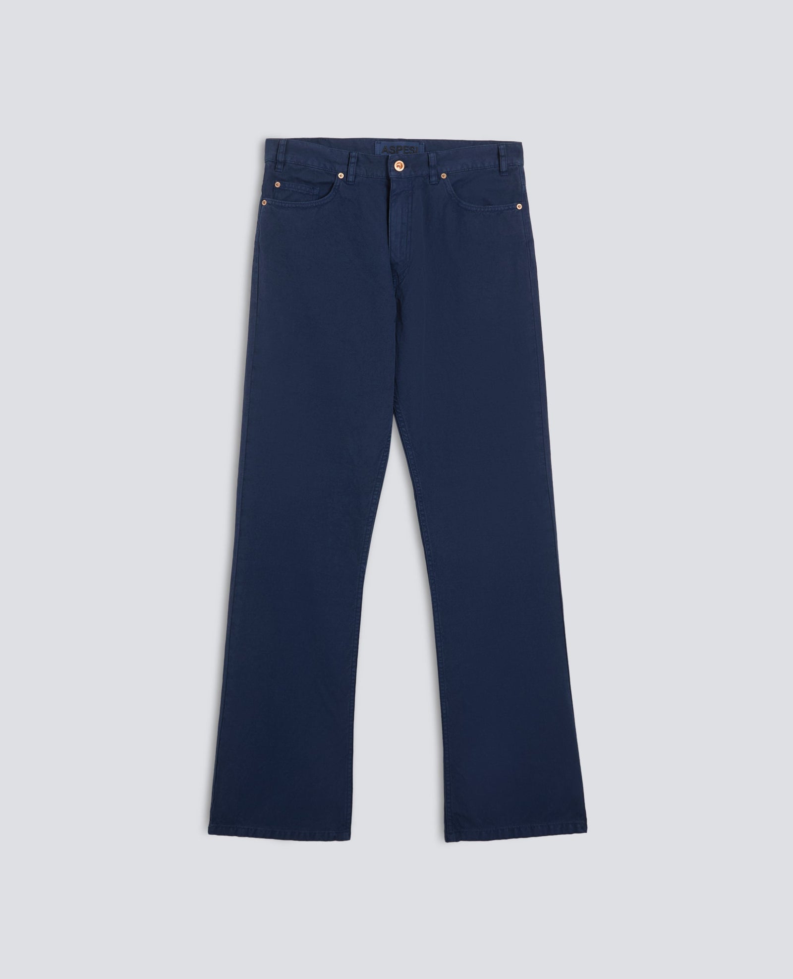Pantalone Boot In Tela Rustica Di Cotone E Lino Tinto Capo Avio