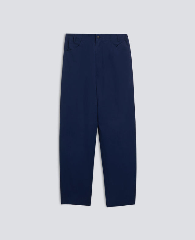 PANTALONE IN CANVAS DI COTONE TINTO PEZZA - INCHIOSTRO