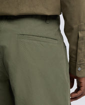 Pantalone In Canvas Di Cotone Tinto Pezza Oliva