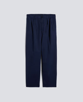 PANTALONE DOPPIA PINCE IN MICRO TWILL DI COTONE - BLUETTE