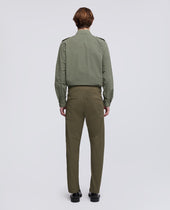 Pantalone In Twill Di Cotone Stretch Militare