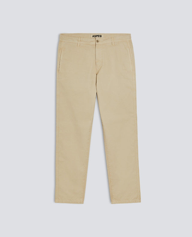 PANTALONE CHINO IN GABARDINA DI COTONE - BEIGE