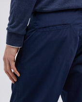Pantalone Chino Funzionale In Popeline Di Cotone Bluette
