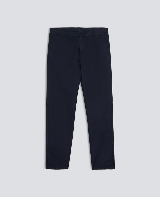 PANTALONE CHINO FUNZIONALE IN POPELINE DI COTONE - NAVY