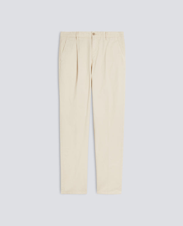 PANTALONE IN GABARDINA DI COTONE TINTO CAPO - SASSO