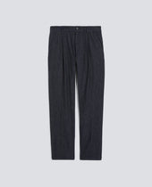 PANTALONE MONO PINCE IN DENIM DI COTONE LEGGERO - DENIM SCURO