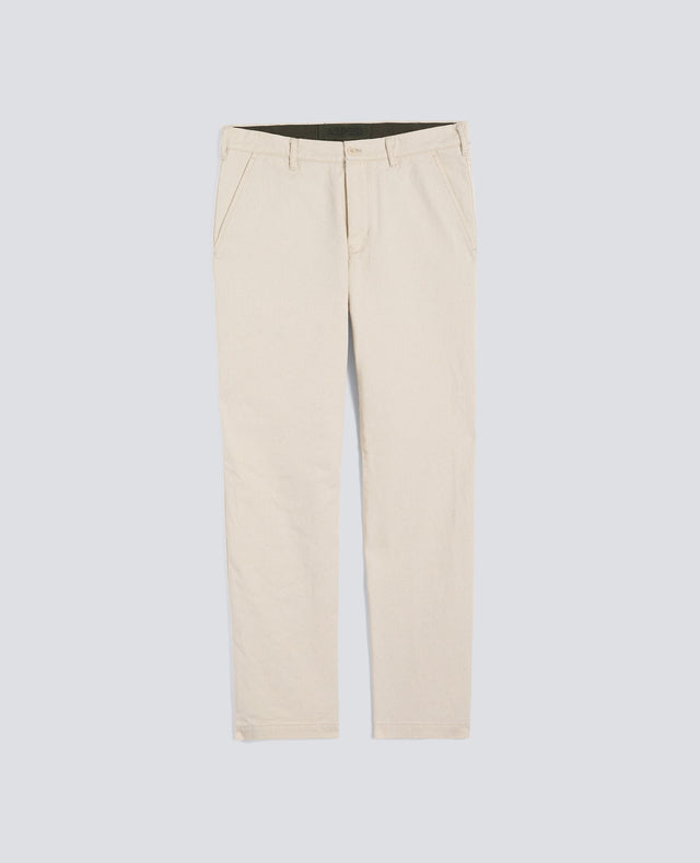 PANTALONE IN BULL DI COTONE NATURALE - NATURALE