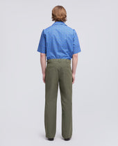 Pantalone In Cotone Lino Fiammato Verde