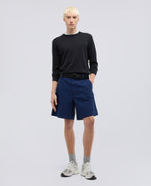 Bermuda In Canvas Di Cotone Tinto Pezza Inchiostro
