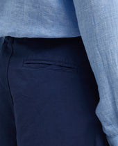Bermuda In Cotone Lino Fiammato Bluette