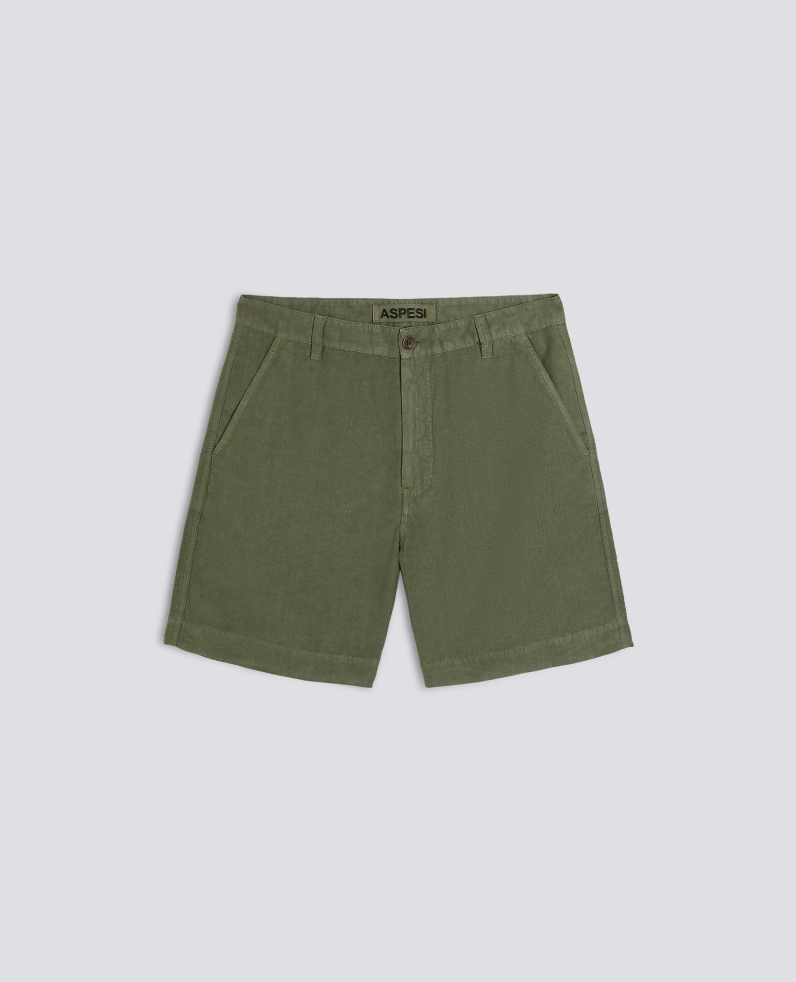 Bermuda In Cotone Lino Fiammato Verde