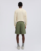 Bermuda In Cotone Lino Fiammato Verde