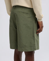 Bermuda In Cotone Lino Fiammato Verde