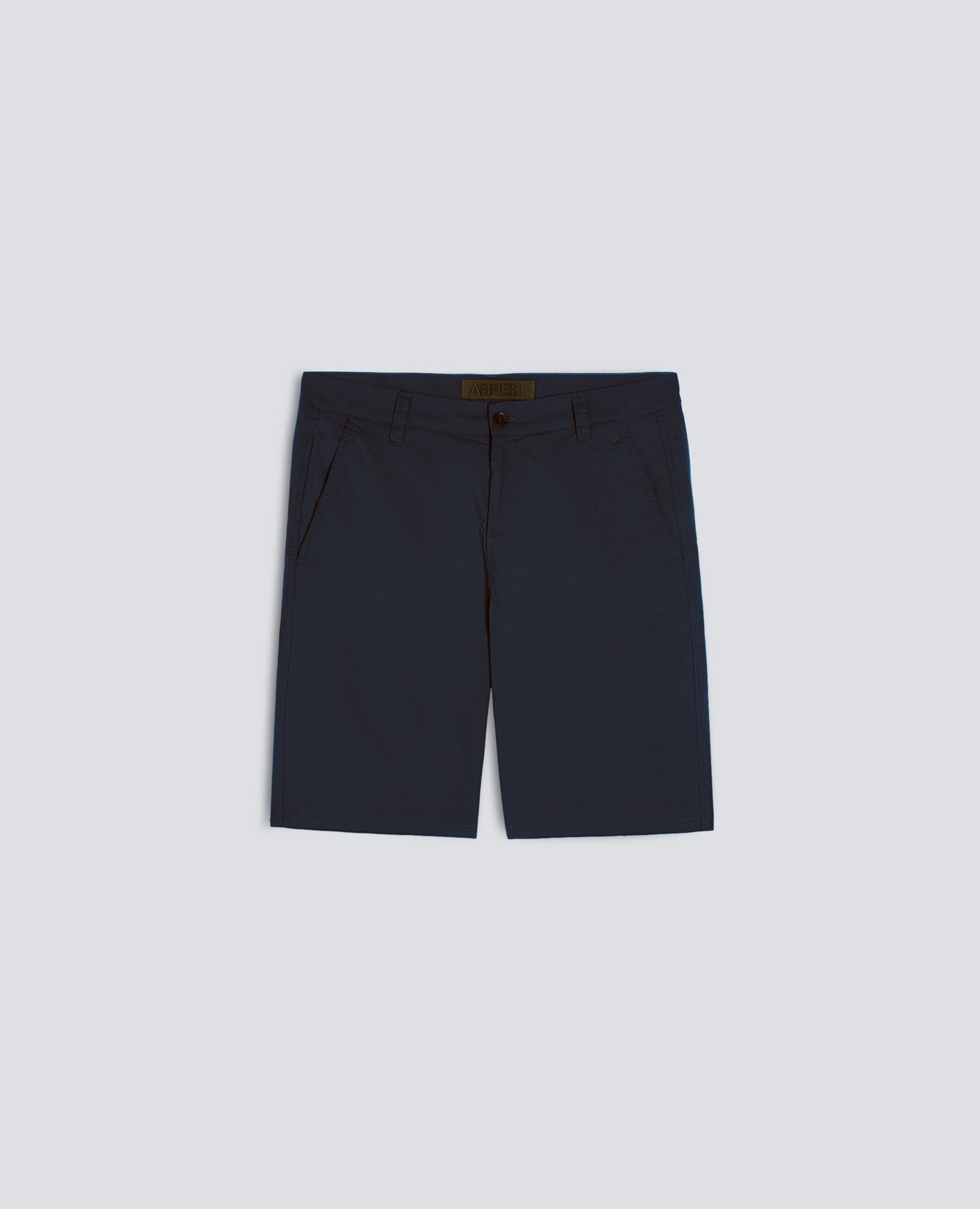 Bermuda Chino In Popeline Di Cotone E Nylon Navy
