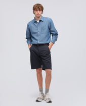 Bermuda Chino In Popeline Di Cotone E Nylon Navy
