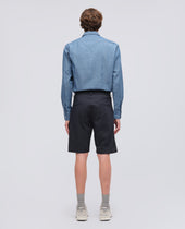 Bermuda Chino In Popeline Di Cotone E Nylon Navy