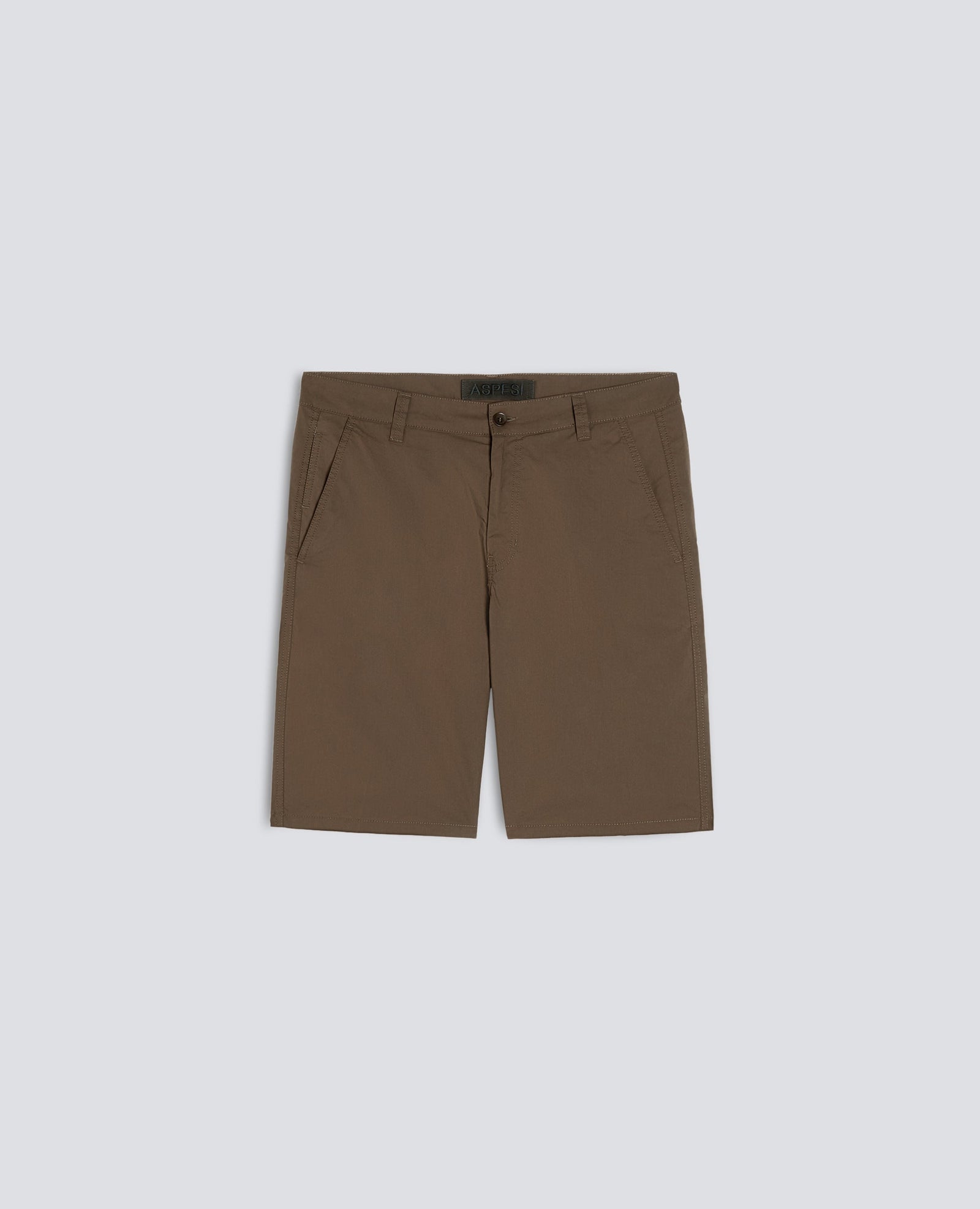 Bermuda Chino In Popeline Di Cotone E Nylon Militare