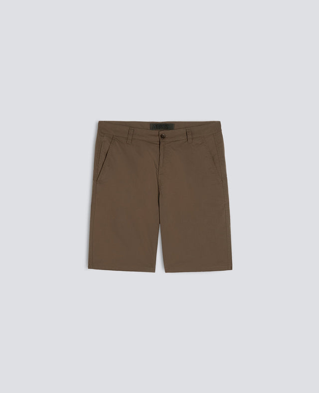 BERMUDA CHINO IN POPELINE DI COTONE E NYLON - MILITARE