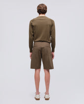 Bermuda Chino In Popeline Di Cotone E Nylon Militare