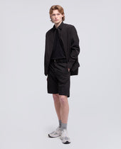 Bermuda Chino In Popeline Di Cotone E Nylon Nero