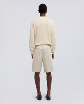 Bermuda Doppia Pince In Micro Twill Di Cotone Gesso