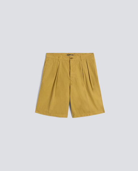 GARMENT-DYED COTTON CANVAS BERMUDA SHORTS