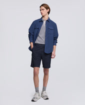 Bermuda In Denim Di Cotone Leggero Denim Scuro