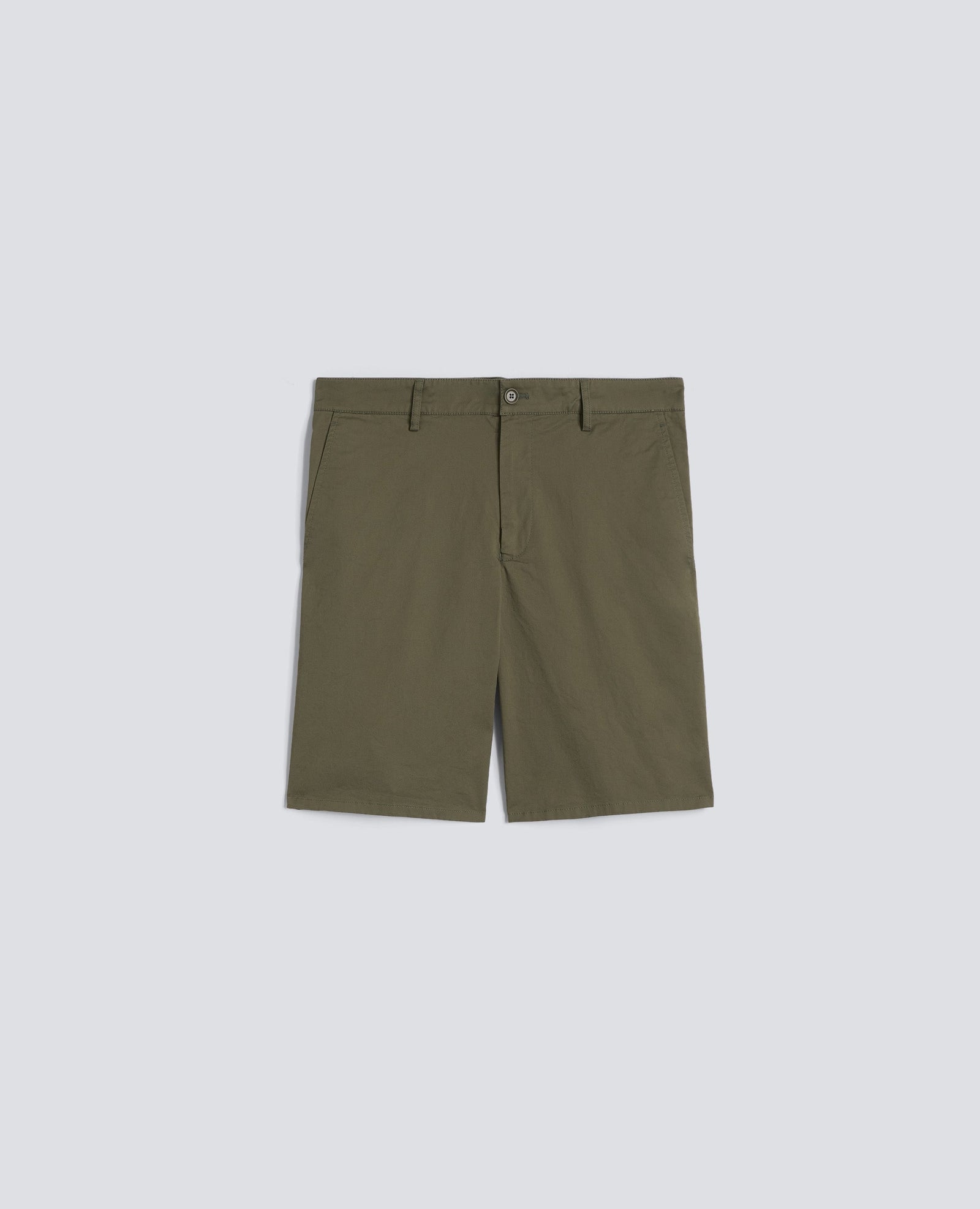 Bermuda In Twill Di Cotone Stretch Militare