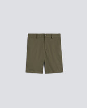 BERMUDA IN TWILL DI COTONE STRETCH - MILITARE