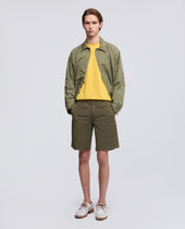 Bermuda In Twill Di Cotone Stretch Militare