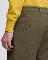Bermuda In Twill Di Cotone Stretch Militare
