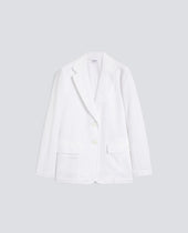 Deconstructed Single Breasted Jacket In Garment Dyed Cotton And Linen Gabardine