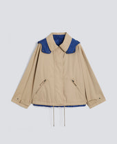 Reversible Jacket In Cotton Polyamide And Nylon Twill
