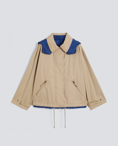 REVERSIBLE JACKET IN COTTON, POLYAMIDE AND NYLON TWILL