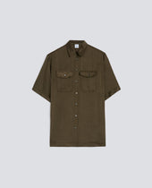 LONG SHIRT IN VISCOSE TWILL WASHED FINISH