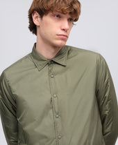 Camicia Imbottita In Nylon Leggero Oliva