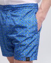 Costume In Poliestere Stampato Water Repellent Stampa Blu