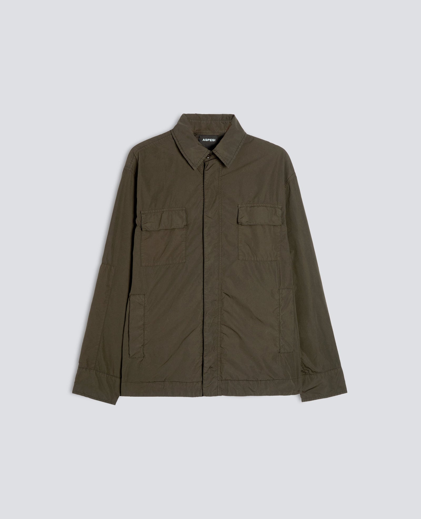 Camicia Sfoderata In Poly Nylon Compatto Militare