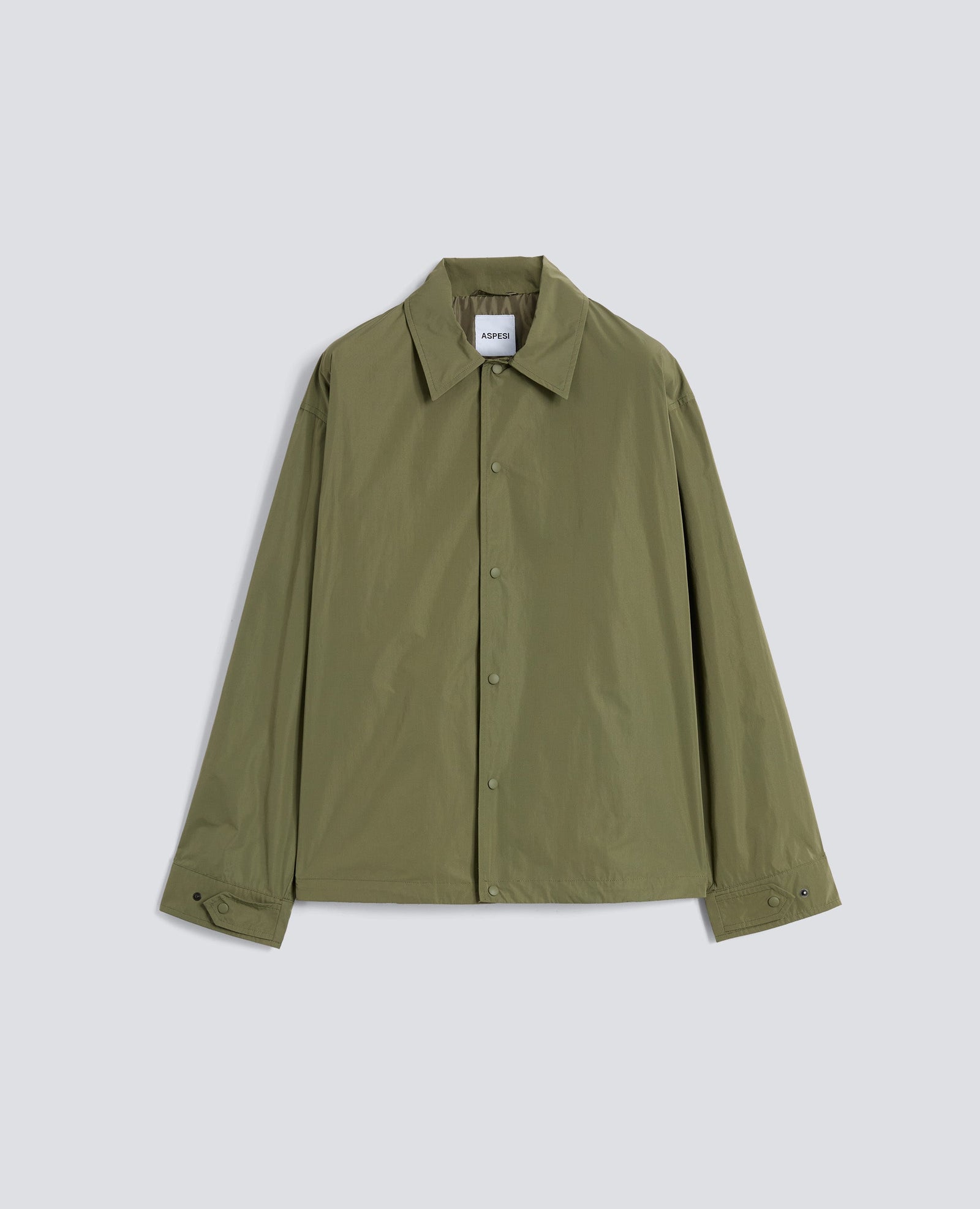 Camicia In Taffeta Foderata In Nylon Leggero Verde