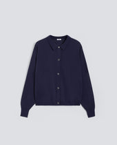 CARDIGAN WITH COLLAR IN COTTON-SILK-LINEN BLEND