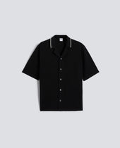 CAMICIA BOWLING IN MAGLIA DI COTONE - NERO
