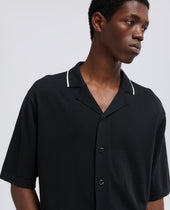 Camicia Bowling In Maglia Di Cotone Nero