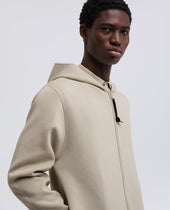 Maglia Con Cappuccio In Cotone Doppia Frontura Gesso