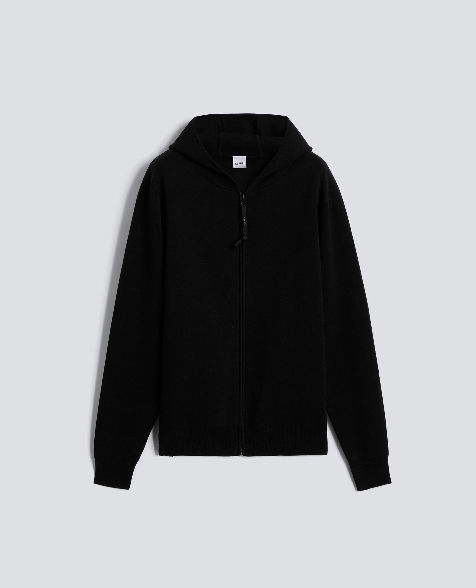 Maglia Con Cappuccio In Cotone Doppia Frontura Nero