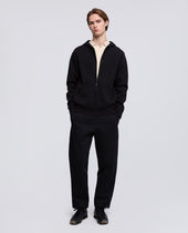 Maglia Con Cappuccio In Cotone Doppia Frontura Nero