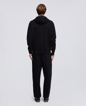 Maglia Con Cappuccio In Cotone Doppia Frontura Nero