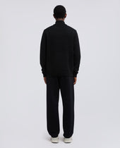 Maglia Con Mezza Zip In Cotone Canapa E Lana Nero