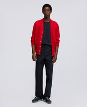 Cardigan In Lana E Seta Rosso